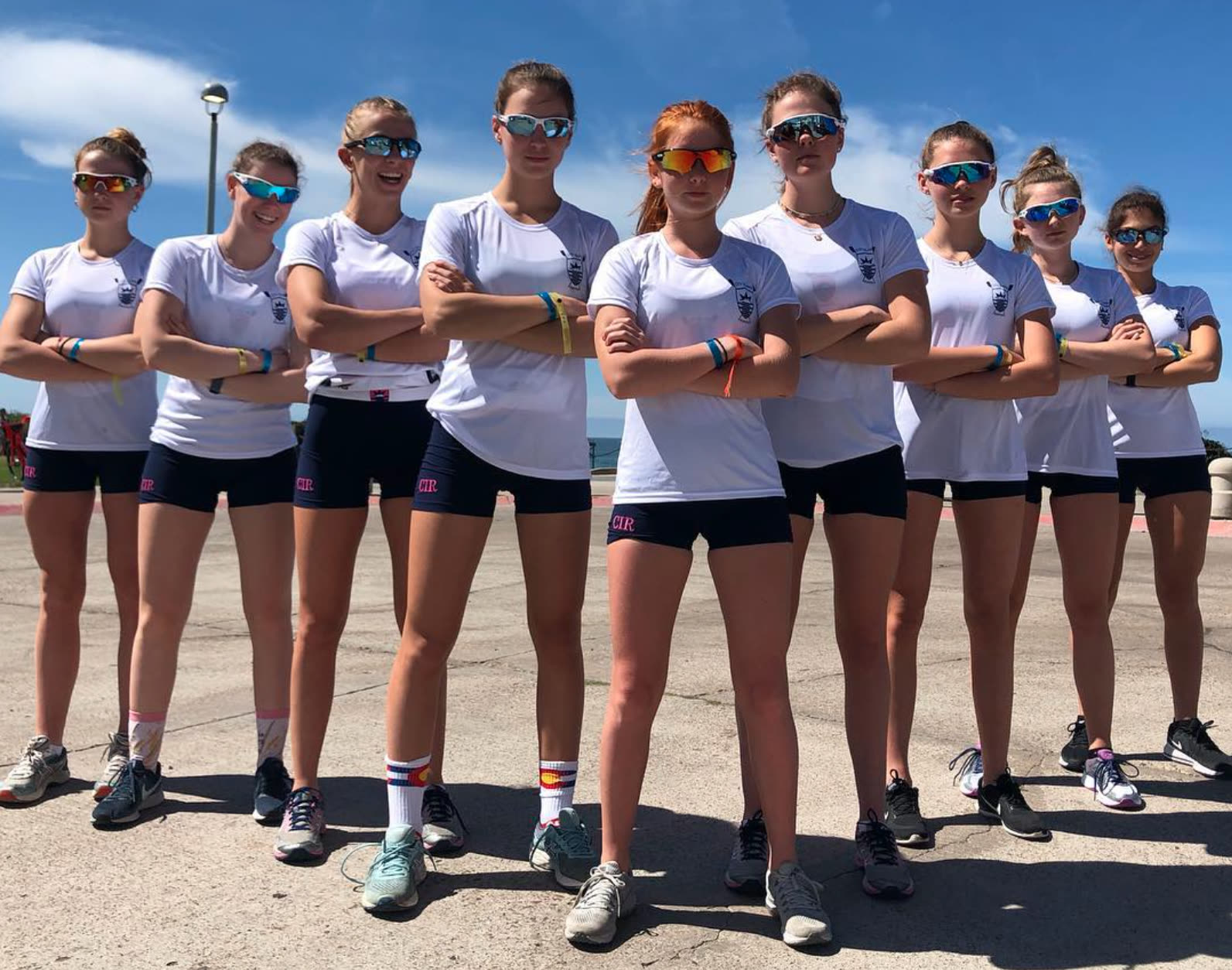City Island Rowing squad lined up on the dock